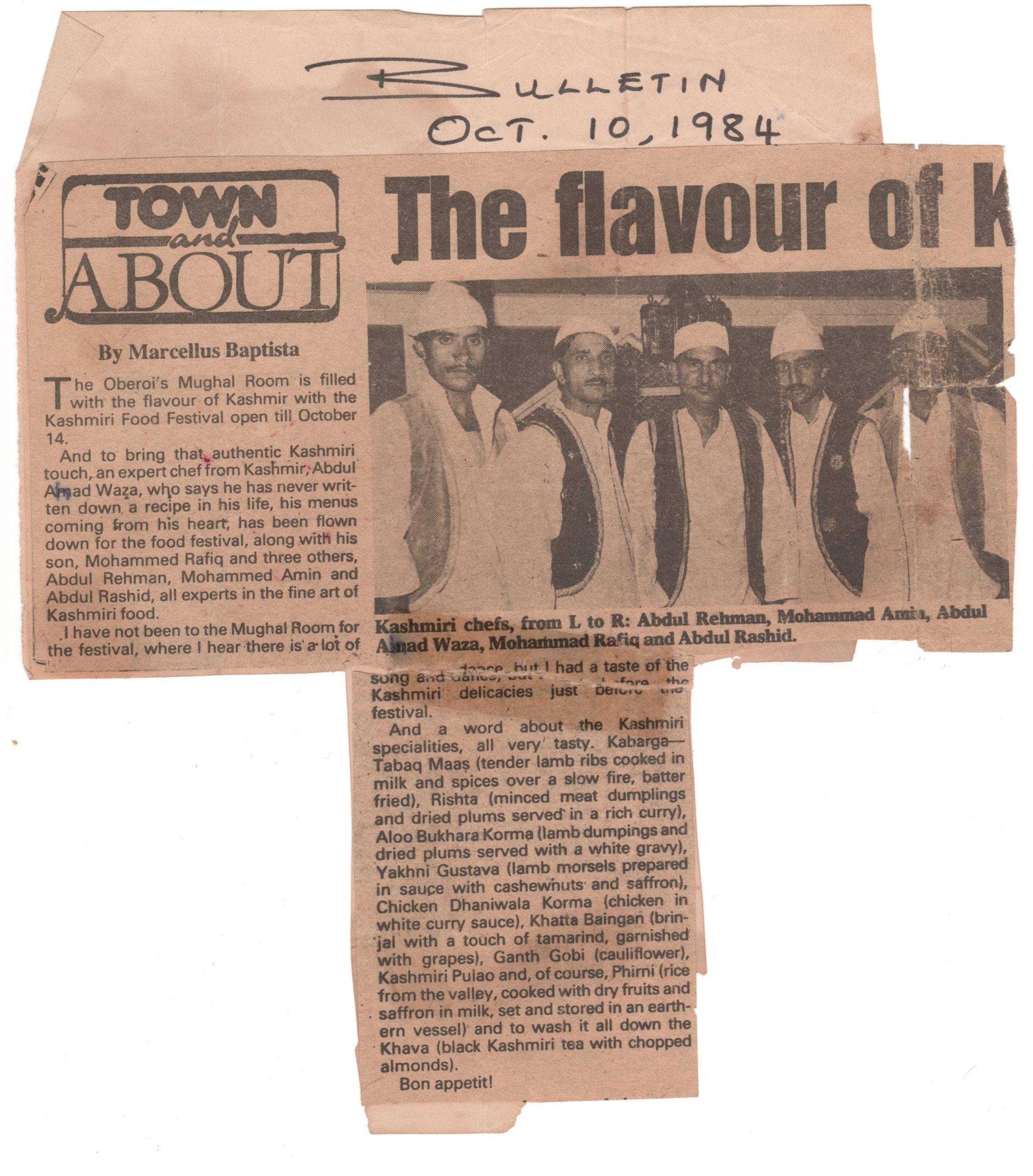newspaper cutting 1984